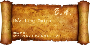 Báling Amina névjegykártya